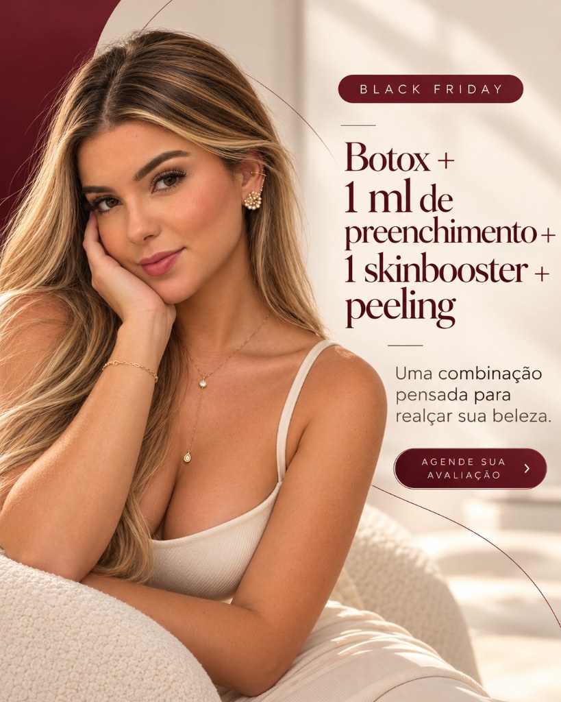 Black Friday B.Clinic — Botox + 1 ml de preenchimento + 1 skinbooster + peeling